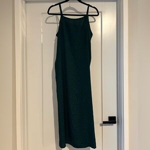 Emerald Green World Market Midi-Dress - Women’s S/M - Flower Design Detail